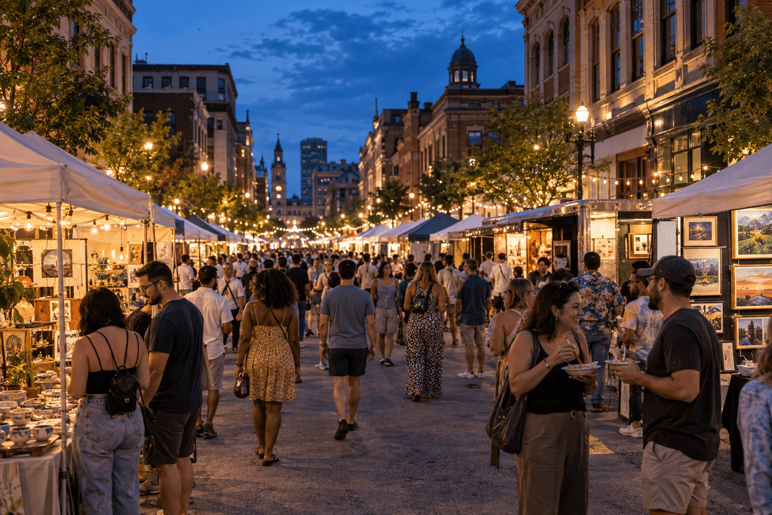 A lively night market